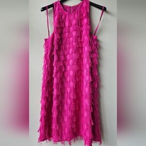 Roxie Fringe Shift Dress Pink